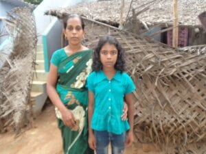 S Karthika, with her mother
